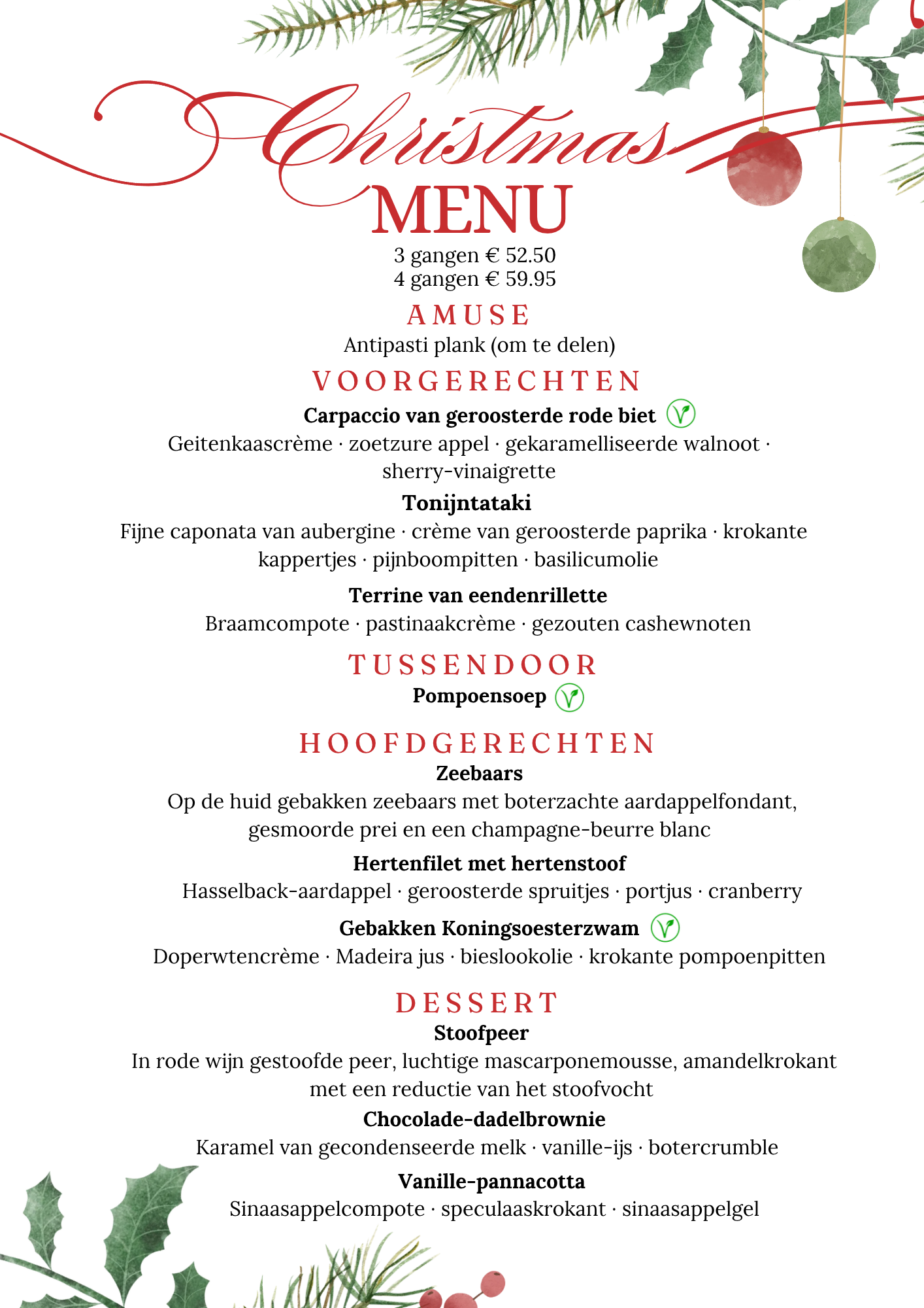 Kerstmenu Della Contessa 2026